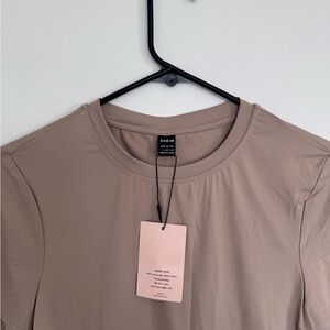 SHEIN Taupe Round Neck T-Shirt